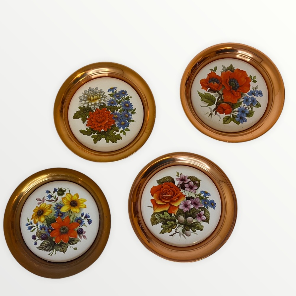 Vintage Florentia Artcraft Wall Plate/coaster Set